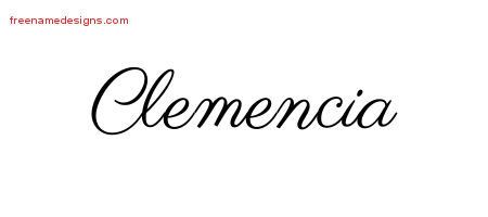 Classic Name Tattoo Designs Clemencia Graphic Download