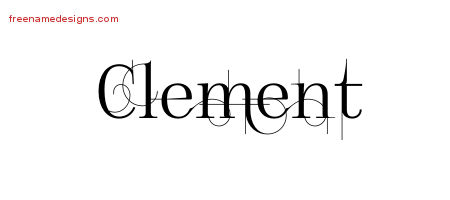 Decorated Name Tattoo Designs Clement Free Lettering