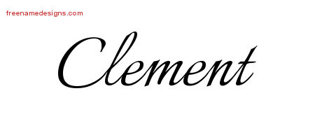 Calligraphic Name Tattoo Designs Clement Free Graphic