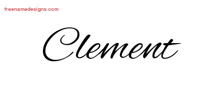 Cursive Name Tattoo Designs Clement Free Graphic