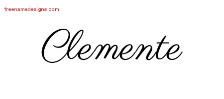 Classic Name Tattoo Designs Clemente Printable