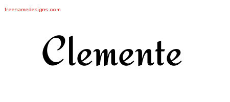 Calligraphic Stylish Name Tattoo Designs Clemente Free Graphic