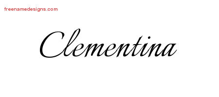 Calligraphic Name Tattoo Designs Clementina Download Free