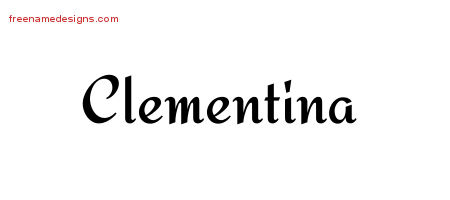 Calligraphic Stylish Name Tattoo Designs Clementina Download Free
