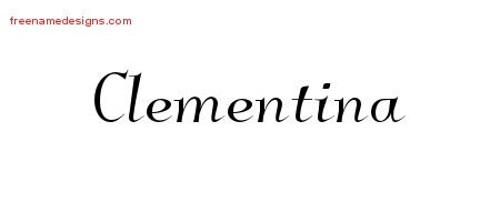 Elegant Name Tattoo Designs Clementina Free Graphic