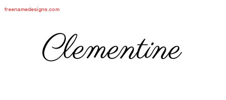 Classic Name Tattoo Designs Clementine Graphic Download