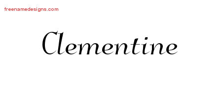 Elegant Name Tattoo Designs Clementine Free Graphic