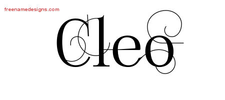 Decorated Name Tattoo Designs Cleo Free Lettering