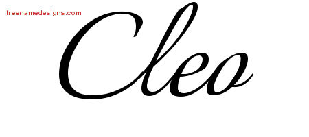 Calligraphic Name Tattoo Designs Cleo Free Graphic