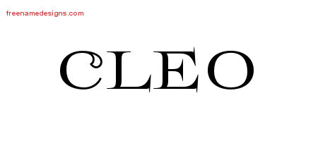 Flourishes Name Tattoo Designs Cleo Graphic Download