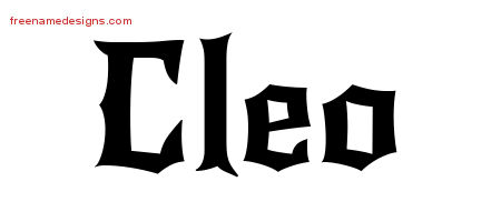 Gothic Name Tattoo Designs Cleo Free Graphic