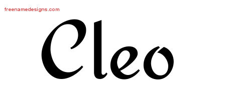 Calligraphic Stylish Name Tattoo Designs Cleo Free Graphic