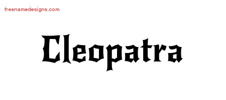 Gothic Name Tattoo Designs Cleopatra Free Graphic