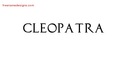 Regal Victorian Name Tattoo Designs Cleopatra Graphic Download