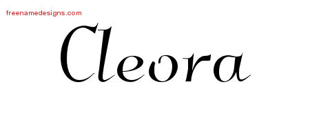 Elegant Name Tattoo Designs Cleora Free Graphic