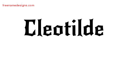 Gothic Name Tattoo Designs Cleotilde Free Graphic