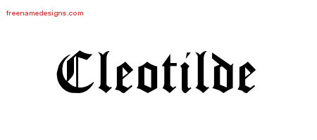 Blackletter Name Tattoo Designs Cleotilde Graphic Download