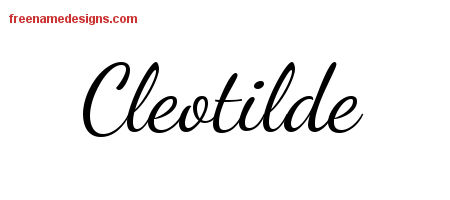 Lively Script Name Tattoo Designs Cleotilde Free Printout