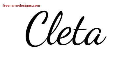 Lively Script Name Tattoo Designs Cleta Free Printout