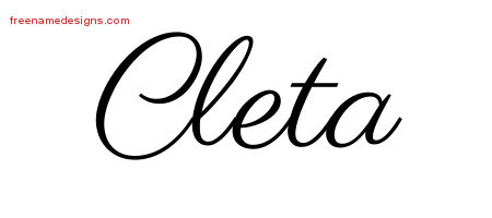 Classic Name Tattoo Designs Cleta Graphic Download