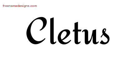 Calligraphic Stylish Name Tattoo Designs Cletus Free Graphic