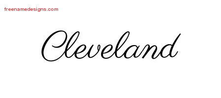 Classic Name Tattoo Designs Cleveland Printable