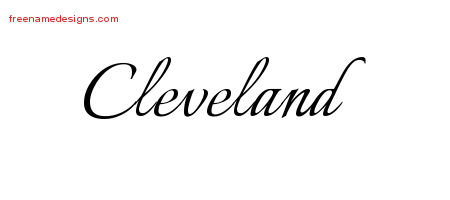 Calligraphic Name Tattoo Designs Cleveland Free Graphic