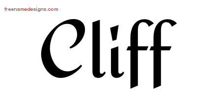 Calligraphic Stylish Name Tattoo Designs Cliff Free Graphic