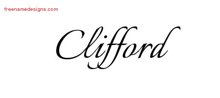 Calligraphic Name Tattoo Designs Clifford Free Graphic