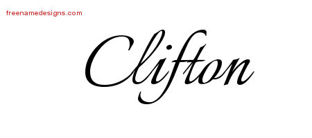 Calligraphic Name Tattoo Designs Clifton Free Graphic