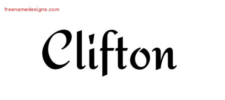 Calligraphic Stylish Name Tattoo Designs Clifton Free Graphic