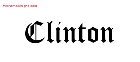 Blackletter Name Tattoo Designs Clinton Printable