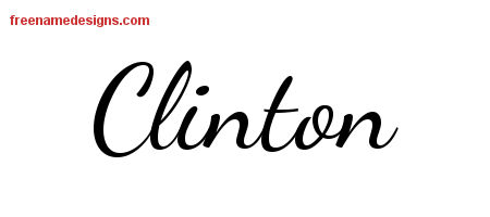 Lively Script Name Tattoo Designs Clinton Free Download