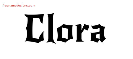 Gothic Name Tattoo Designs Clora Free Graphic