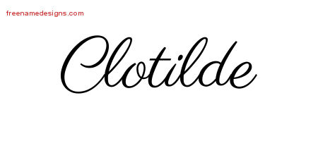 Classic Name Tattoo Designs Clotilde Graphic Download