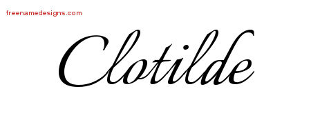 Calligraphic Name Tattoo Designs Clotilde Download Free