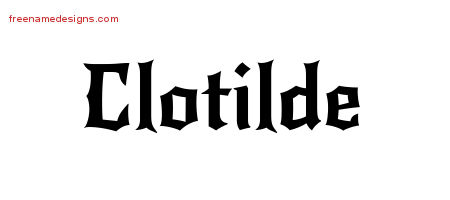 Gothic Name Tattoo Designs Clotilde Free Graphic