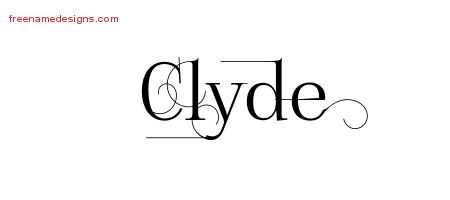 Decorated Name Tattoo Designs Clyde Free Lettering