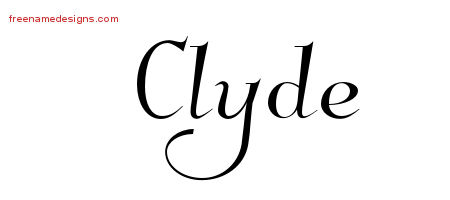 Elegant Name Tattoo Designs Clyde Free Graphic