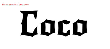 Gothic Name Tattoo Designs Coco Free Graphic