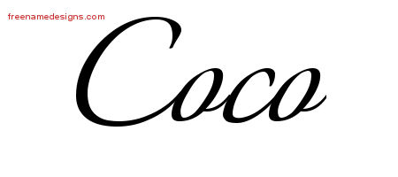 Calligraphic Name Tattoo Designs Coco Download Free