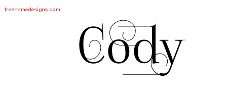 Decorated Name Tattoo Designs Cody Free Lettering