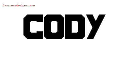 Titling Name Tattoo Designs Cody Free Printout