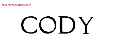 Regal Victorian Name Tattoo Designs Cody Printable