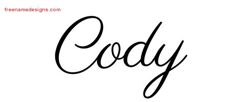Classic Name Tattoo Designs Cody Printable