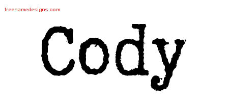 Typewriter Name Tattoo Designs Cody Free Download