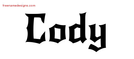 Gothic Name Tattoo Designs Cody Free Graphic