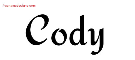 Calligraphic Stylish Name Tattoo Designs Cody Free Graphic