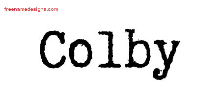 Typewriter Name Tattoo Designs Colby Free Download