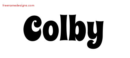 Groovy Name Tattoo Designs Colby Free Lettering